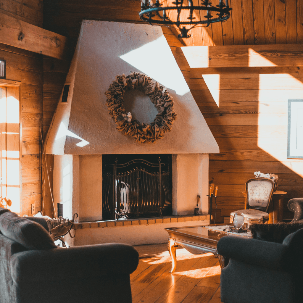 Inside of a log home