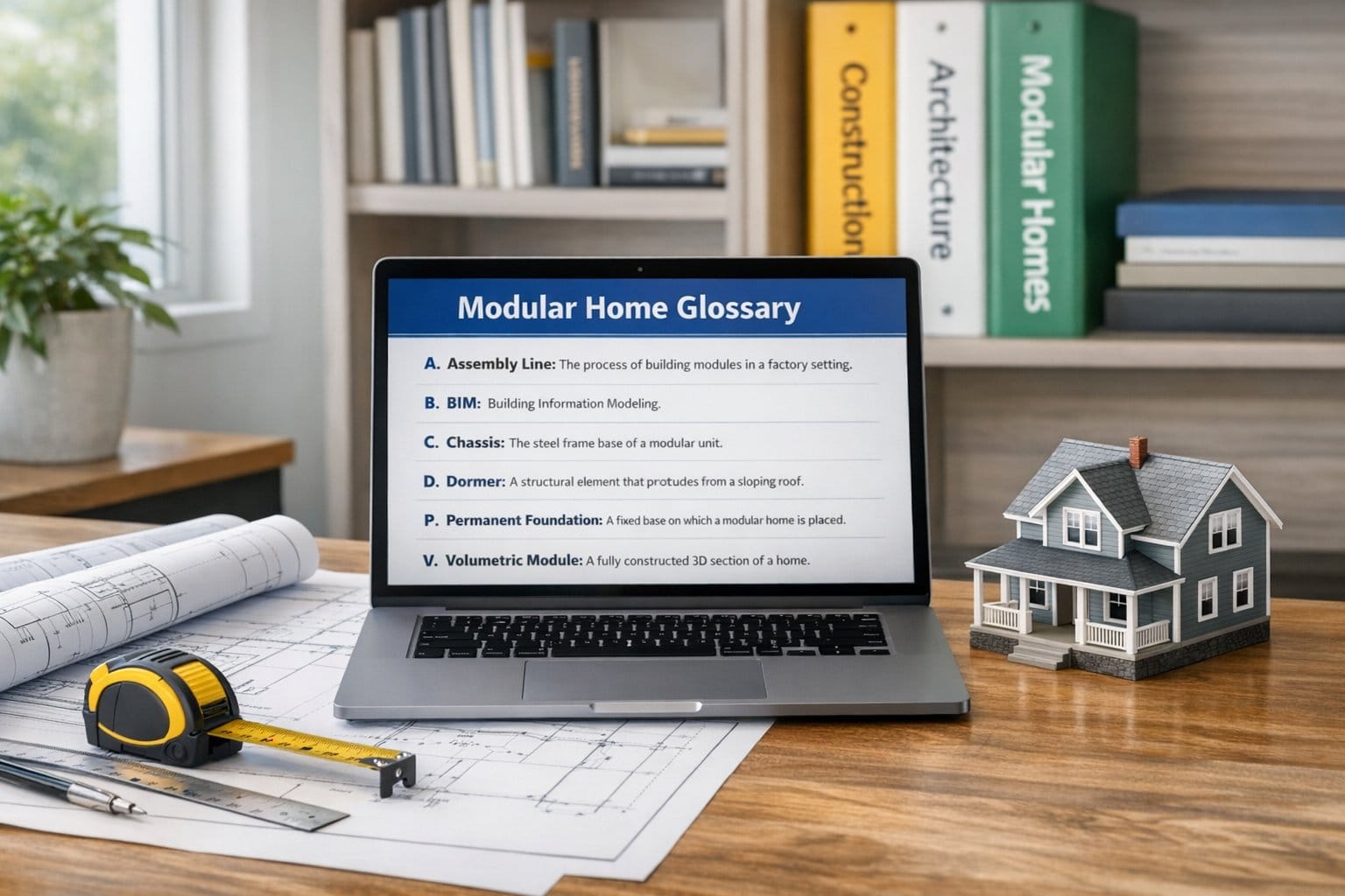 Modular home glossary with construction terms and definitions